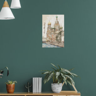 Sint-Petersburg Rusland Poster – Vintage Travel