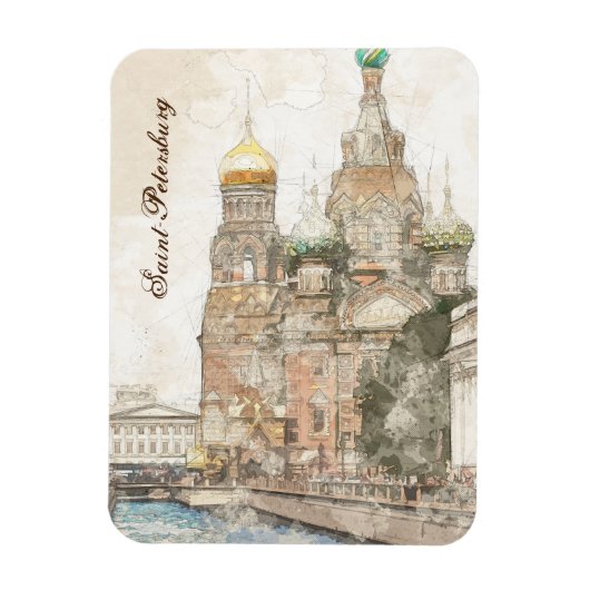 Sint-Petersburg Rusland souvenirmagneet – Schilder Magneet (Verticaal)