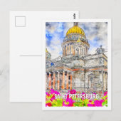 Sint-Petersburg Rusland Travel Place Waterverf Briefkaart (Voorkant / Achterkant)