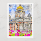 Sint-Petersburg Rusland Travel Place Waterverf Briefkaart (Voorkant)