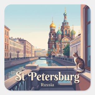 Sint-Petersburg Rusland Vierkante Sticker
