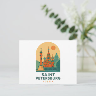 Sint-Petersburg Rusland Vintage Reis Kunst Retro Briefkaart