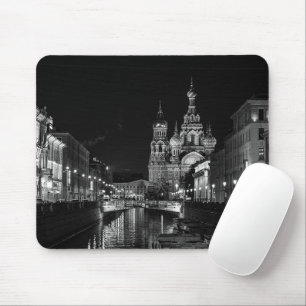 Sint-Petersburg Rusland zwart-wit Mousepad Muismat