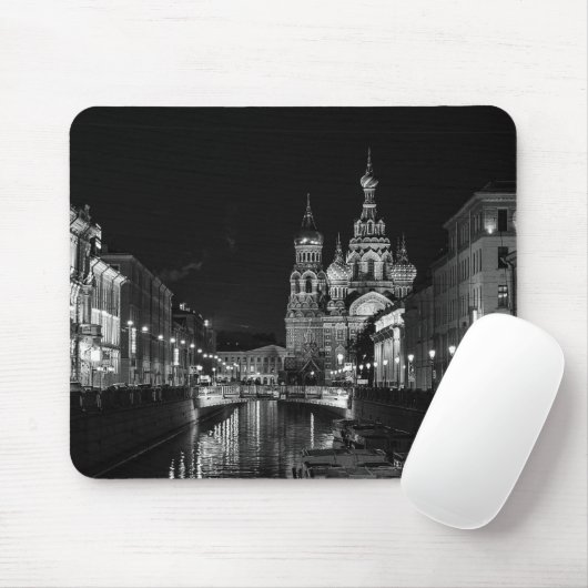Sint-Petersburg Rusland zwart-wit Mousepad Muismat (Met muis)
