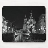 Sint-Petersburg Rusland zwart-wit Mousepad Muismat (Voorkant)