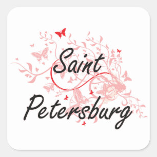 Sint-Petersburg Russisch kunstzinnig ontwerp met Vierkante Sticker
