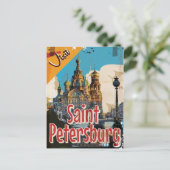 Sint-Petersburg, Russisch Vintage-Poster Briefkaart (Staand voorkant)