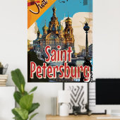 Sint-Petersburg, Russisch Vintage-Poster Poster (Thuiskantoor)