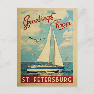Sint-Petersburg Sailboot Vintage Travel Florida Briefkaart