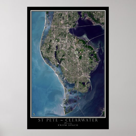 Sint-Petersburg - Satellietkaart van Clearwater Fl Poster (Voorkant)