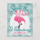 Sint-Petersburg sparen de Datum roze Flamingo Aankondigingskaart (Voorkant)