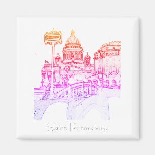 Sint-Petersburg Uitzicht landschap Magnet