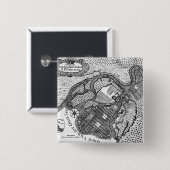 Sint-Petersburg Vierkante Button 5,1 Cm (Voorkant /achterkant)