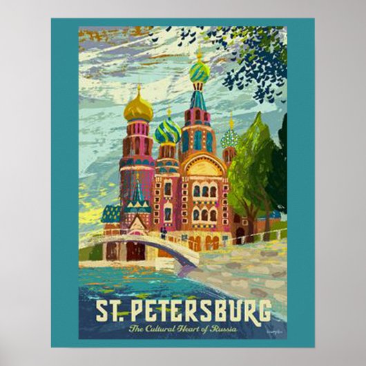 Sint-Petersburg Vintage-Poster Poster (Voorkant)