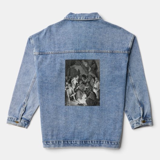 Sint Petrus ontkennende Christus Gustave Dore Bijb Denim Jacket (Achterkant)