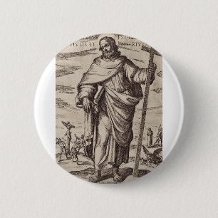 Sint Philipus een van de Twaalf Apostelen Ronde Button 5,7 Cm