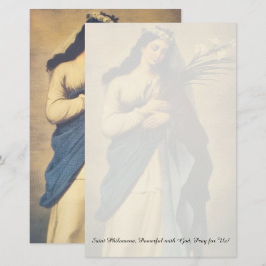 Sint Philomena Briefpapier (Voorkant / Achterkant)