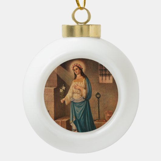 Sint-Philomena kerstornament Keramische Bal Ornament (Voorkant)