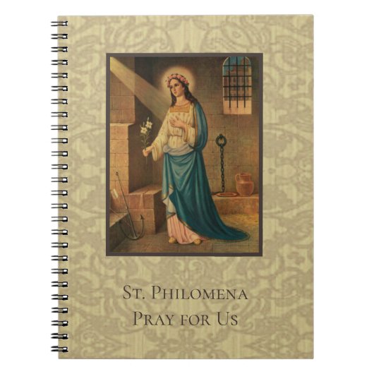 Sint Philomena Krachtige Sint met God Notitieboek (Voorkant)