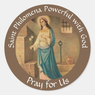 Sint Philomena Palm Lilies FEAST 10 AUGUSTUS Ronde Sticker