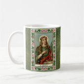 Sint Philomena Pink Roses Palm Cord Koffiemok (Links)
