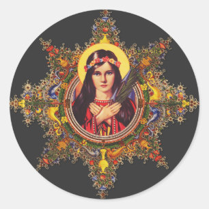 Sint Philomena Ronde Sticker