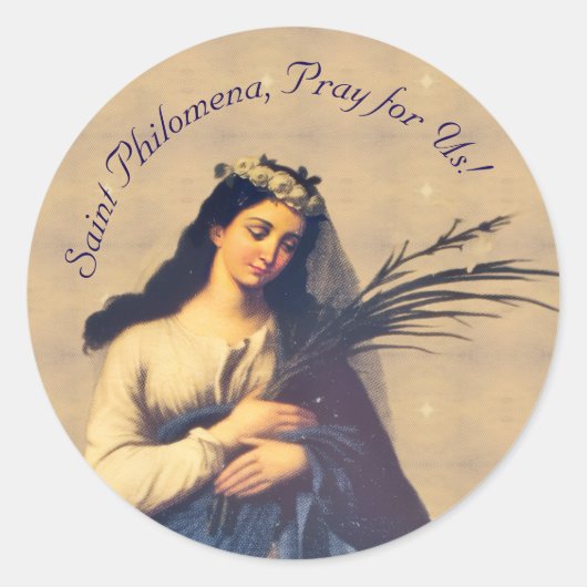 Sint Philomena  Ronde Sticker (Voorkant)