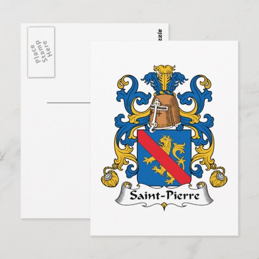 Sint-Pierre Family Crest Briefkaart (Voorkant / Achterkant)