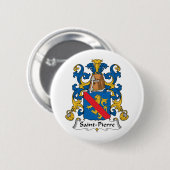 Sint-Pierre Family Crest Ronde Button 5,7 Cm (Voorkant /achterkant)