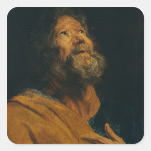 Sint-Pieter door Antoon van Dyck Vierkante Sticker