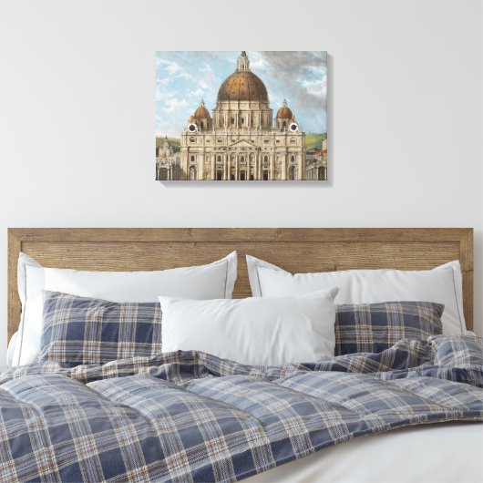 Sint-Pietersbasiliek in Vaticaanstad Canvas Afdruk (Insitu (Slaapkamer))