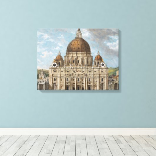 Sint-Pietersbasiliek in Vaticaanstad Canvas Afdruk (Insitu (Houten vloer))
