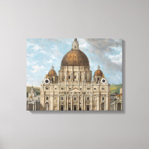 Sint-Pietersbasiliek in Vaticaanstad Canvas Afdruk