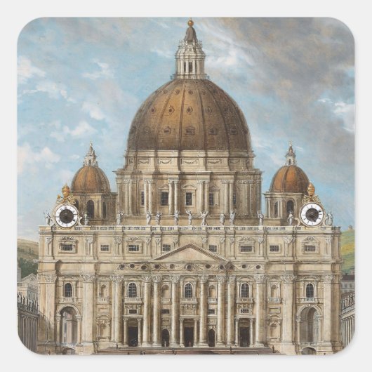 Sint-Pietersbasiliek in Vaticaanstad Vierkante Sticker (Voorkant)