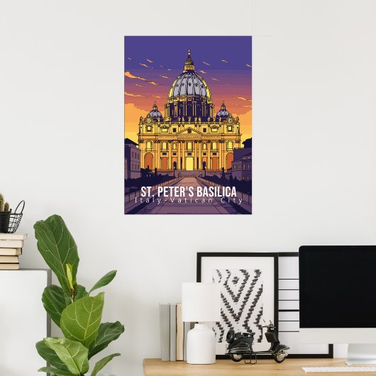 Sint-Pietersbasiliek, poster voor reiskunst (Thuiskantoor)