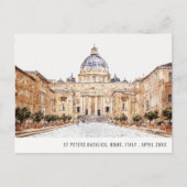 Sint-Pietersbasiliek Rome Italië Aquarel Reizen Briefkaart (Voorkant)