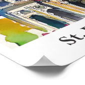 Sint-Pietersbasiliek Vaticaan Waterverf Reizen Poster (Hoek)