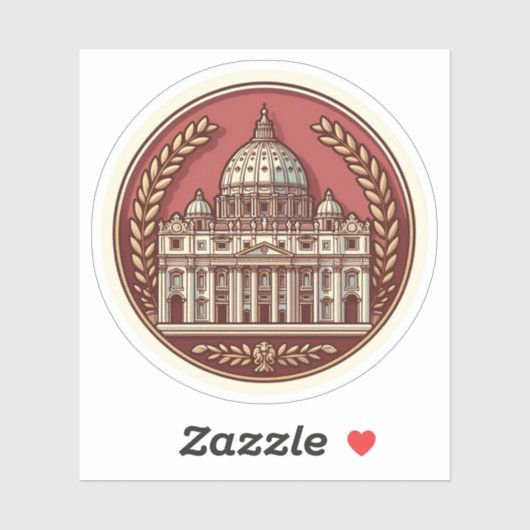 Sint-Pietersbasiliek (Vaticaanstad) Sticker (Vel)