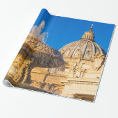 Sint-Pieterskathedraal en fontein Rome Italië Cadeaupapier (Uitgerold)