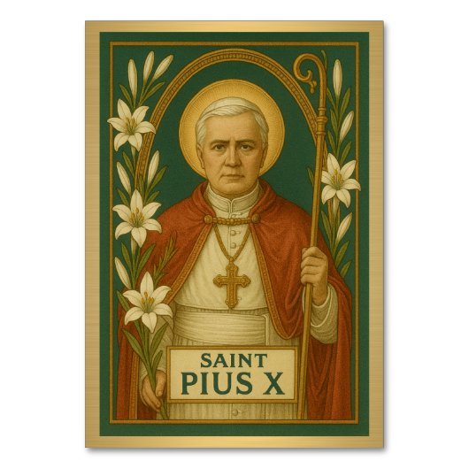 Sint Pius X Katholieke Trouwtafel Kaart (Achterkant)