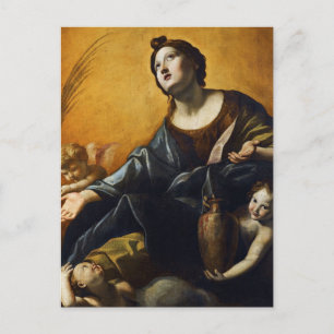 Sint Praxedis door Giovanni Lanfranco Briefkaart
