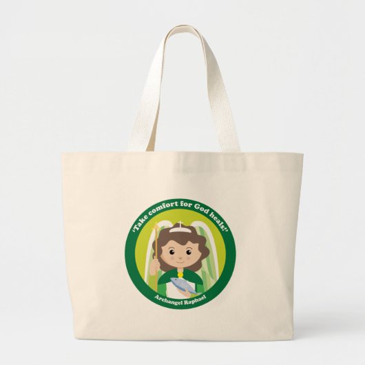 Sint Raphael de Archangel Grote Tote Bag (Voorkant)