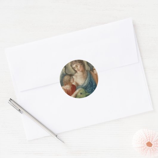 Sint-Raphael de Archangel (M 012) Ronde Sticker (Envelop)