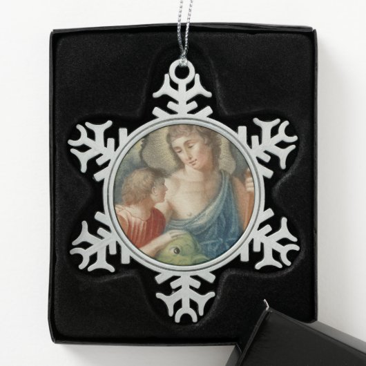 Sint-Raphael de Archangel (M 012) Tin Sneeuwvlok Ornament (Kistje)