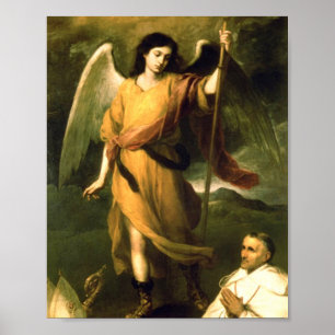Sint-Raphael door Bartolome Esteban Murillo Poster