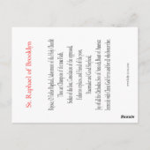 Sint-Raphael van de Brooklyn Prayer-kaart Briefkaart (Achterkant)