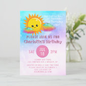 Sint-Ray van zonneschijnmeisjes 1e verjaardag Kaart (Staand voorkant)