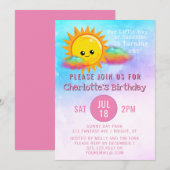 Sint-Ray van zonneschijnmeisjes 1e verjaardag Kaart (Voorkant / Achterkant)