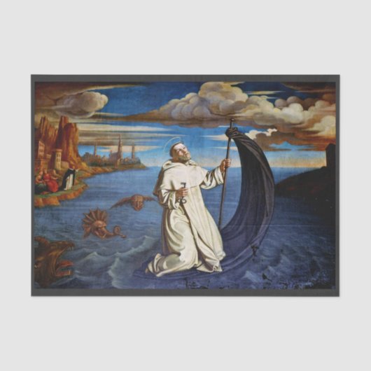 Sint Raymond van Penyafort Premium Barokstijl Tissuepapier (Voorkant)