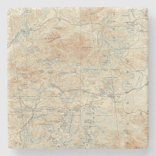 Sint-Regis-kanoe — Gegevens in de Adirondacks Stenen Onderzetter (Voorkant)